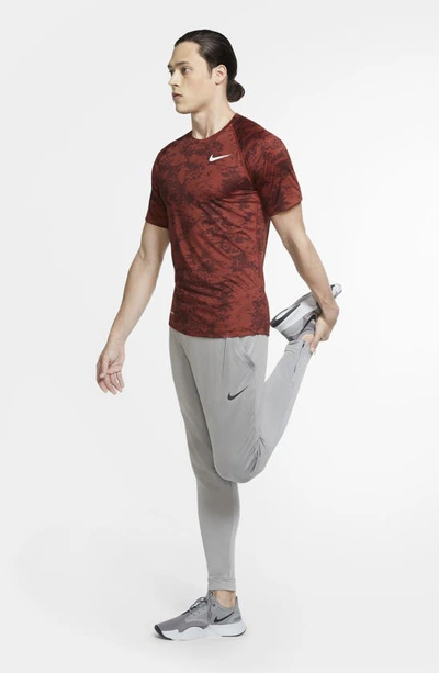 Shop Nike Pro Capra Fleece Pants In Particle Grey/black