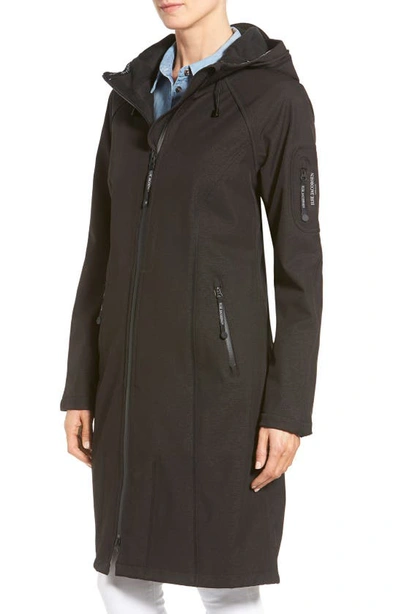 Shop Ilse Jacobsen Long Hooded Raincoat In Black