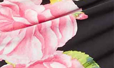 Shop Afrm Palmetto Cowl Neck Minidress In Noir Bouquet
