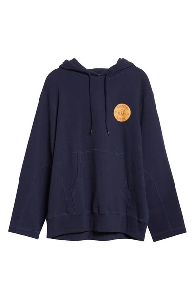 Shop Nicholas Daley Stepping Razor Graphic Cotton Hoodie In Navy