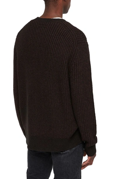 Shop Allsaints Tilman Regular Fit Sweater In Black/ Dark Rust