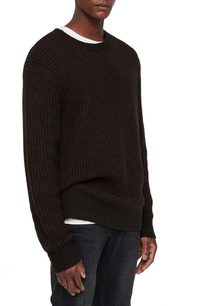 Shop Allsaints Tilman Regular Fit Sweater In Black/ Dark Rust