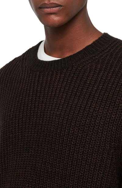 Shop Allsaints Tilman Regular Fit Sweater In Black/ Dark Rust