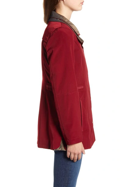 Shop Gallery Raincoat With Removable Hood & Liner In Merlot