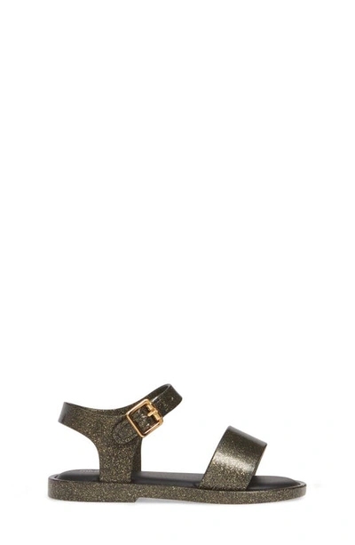 Shop Mini Melissa Mar Glitter Jelly Sandal In Gold Black