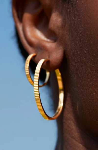 Shop Monica Vinader Disco Large Hoop Earrings In Gold