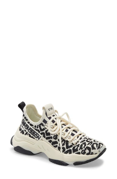 Shop Steve Madden Maxima Monochrome Knit Sneaker In Leopard