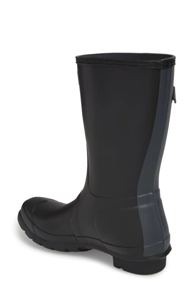 Shop Hunter Original Short Waterproof Rain Boot In Black/ Dark Slate