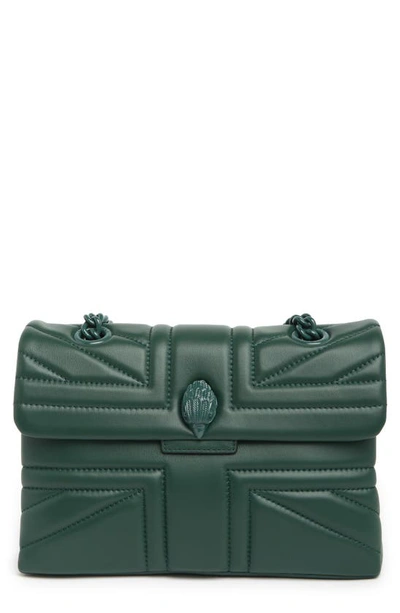 Shop Kurt Geiger Leather Kensington Union Jack Bag In Dark Green