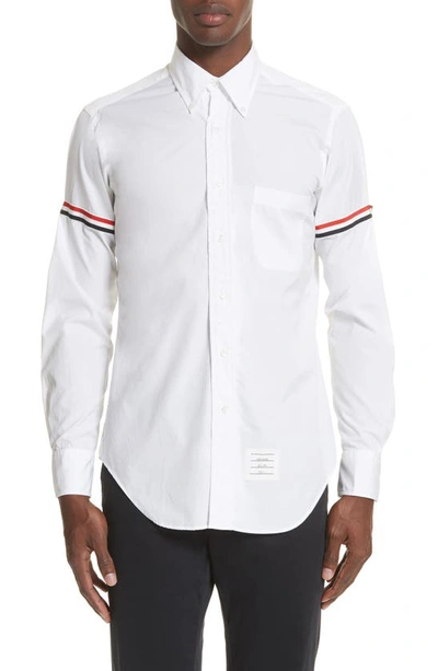 Shop Thom Browne Woven Shirt In Off White