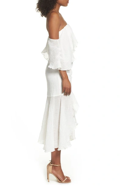 Shop C/meo Collective Sacrifices Ruched Off The Shoulder Dress In Ivory