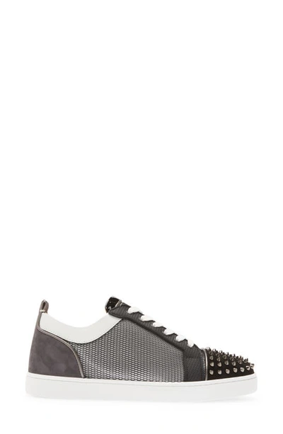 Shop Christian Louboutin Louis Junior Orlato Spikes Low Top Sneaker In Black/ Bianco-black