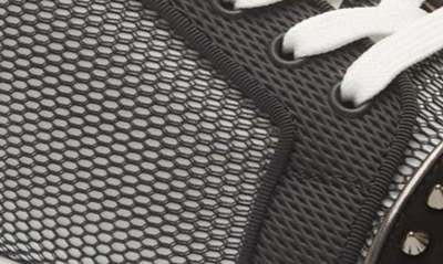 Shop Christian Louboutin Louis Junior Orlato Spikes Low Top Sneaker In Black/ Bianco-black