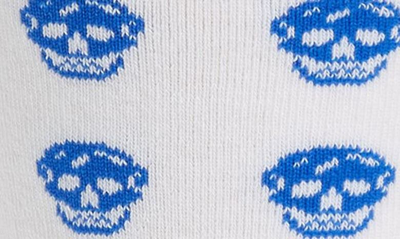 Shop Alexander Mcqueen Skull Short Socks In Off White/ Blue