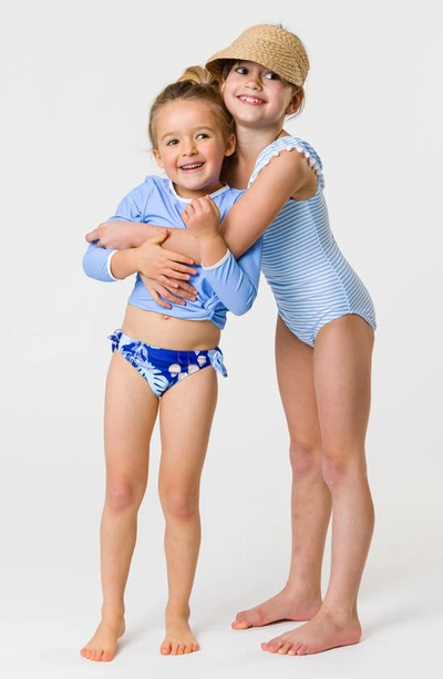 Shop Snapper Rock Kids' Stripe One-piece Swimsuit In Blue
