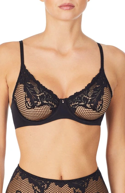 Le Mystere Lace Allure Unlined Underwire Demi Bra In Black