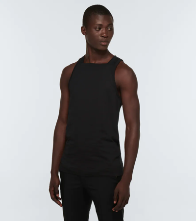Shop Givenchy Square-neck Cotton Tank Top In Black