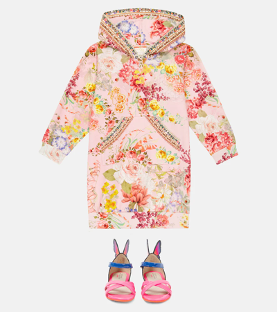 Shop Camilla Floral Cotton-blend Sweatshirt Dress In Flower Child