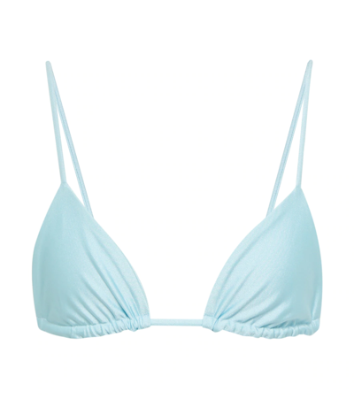 Jade Swim Via Triangle Bikini Top In Light Blue Sheen