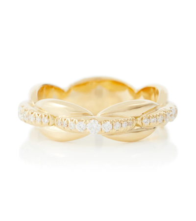 Shop Melissa Kaye Ada 18kt Gold Ring With Diamonds In Yg/diamond
