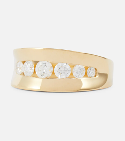 Shop Melissa Kaye Anya 18kt Yellow Gold Ring With Diamonds In Yg/diamond