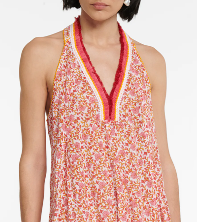 Poupette St Barth Nava Floral Cotton Maxi Dress In Pink Mistral