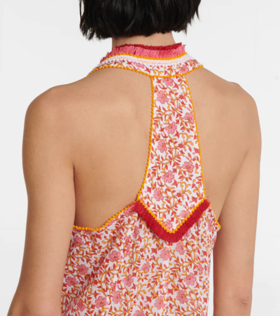 Poupette St Barth Nava Floral Cotton Maxi Dress In Pink Mistral