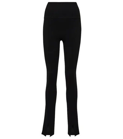 Shop Victoria Beckham Body High-rise Split-cuff Leggings In Black