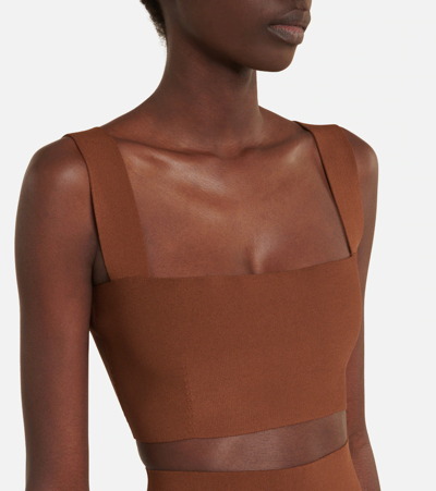 Shop Victoria Beckham Body Knit Bralette In Brown