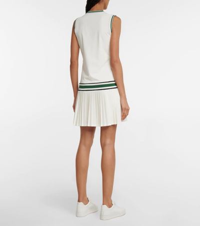 Shop Tory Sport Jersey Tennis Minidress In Snow White Evergreen