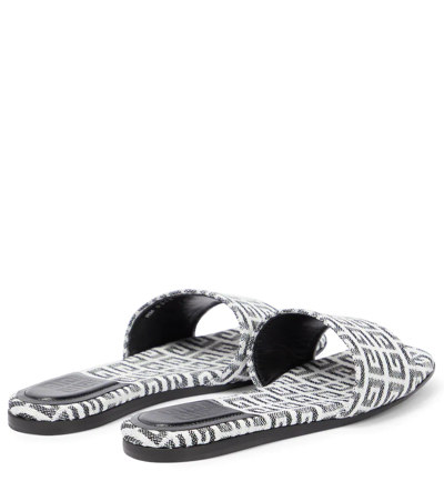 Shop Givenchy 4g Jacquard Flat Sandals In Black/white