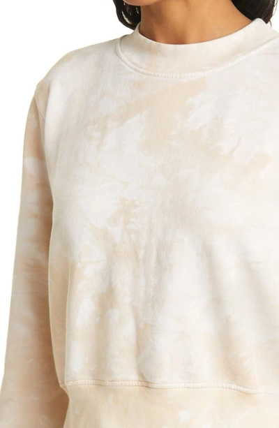 Shop Cotton Citizen Milan Tie Dye Crop Sweatshirt In Oatmeal Crystal