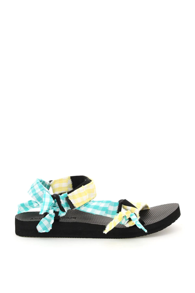 Shop Arizona Love Trekky Vichy Sandals In Yellow,green