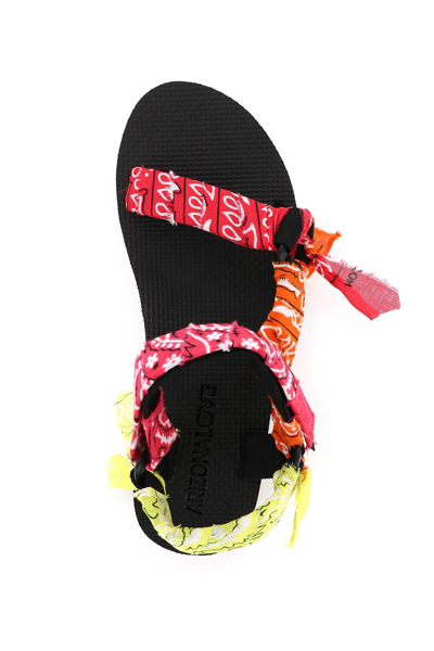 Shop Arizona Love Tricolor Trekky Sandals In Fuchsia,orange,yellow