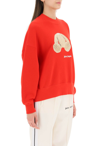 Shop Palm Angels Bear Sweatshirt In Red