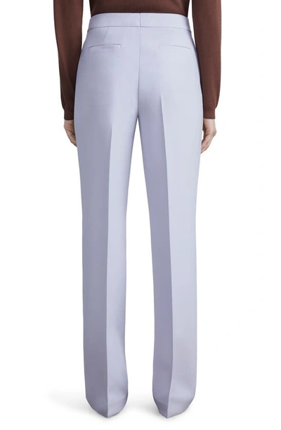 Shop Lafayette 148 New York Gates Wool & Silk Crepe Straight Leg Trousers In Aster