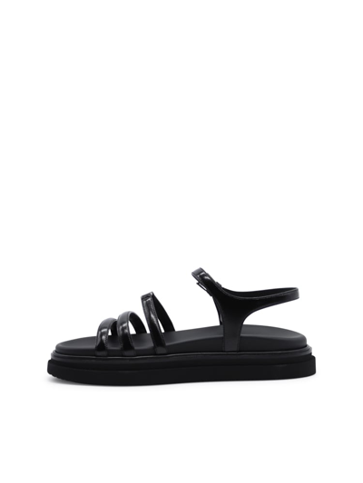 Shop Hogan Patent Leather Sandals In Black