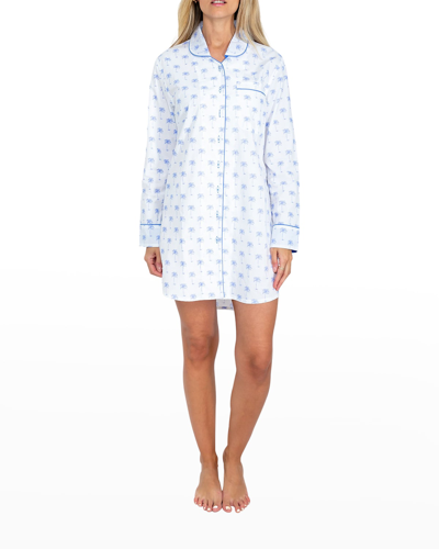 Shop Sant And Abel Palm Tree-print Nightshirt In Blue