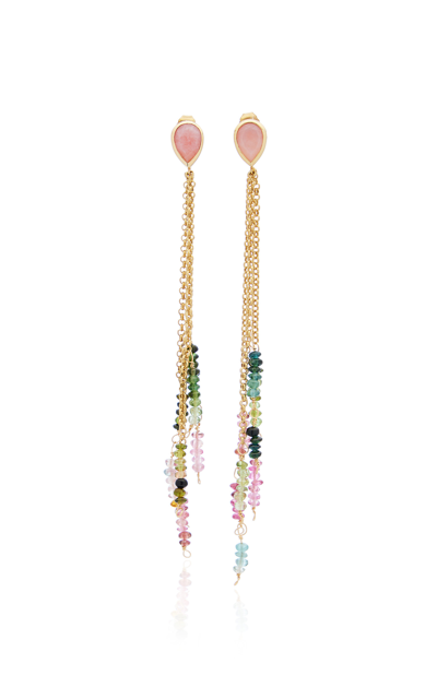 Shop Joie Digiovanni 14k Yellow Gold Opal; Tourmaline Earrings In Multi