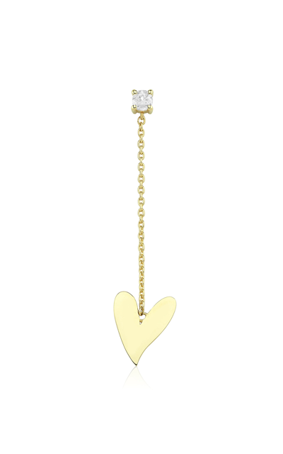 Charms Company Be Mine 14k Yellow Gold Diamond Short Single Earring In Gold
