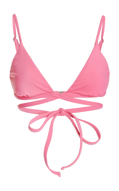Shop Jonathan Simkhai Women's Harlen Tie-front Bikini Top In Pink