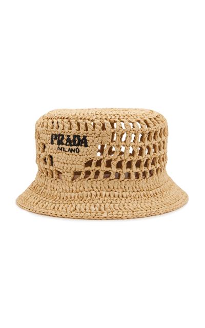 Prada straw online bucket hat