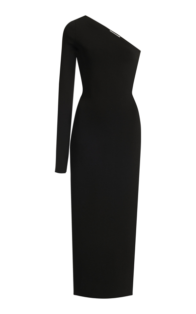 Shop Victoria Beckham Vb Body Asymmetric Midi Dress In Black