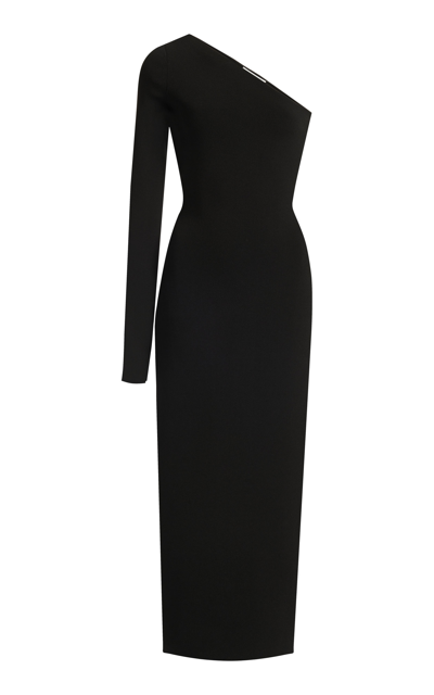 Victoria Beckham Body Compact Viscose Midi Dress In Black