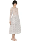 SIMONE ROCHA EMBROIDERED LUREX & TULLE DRESS, SILVER