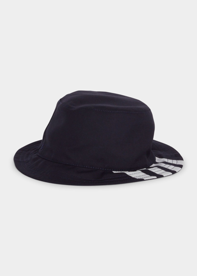 Shop Thom Browne Men's Wool 4-bar Bucket Hat In Navy