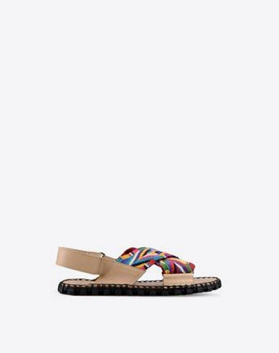 Shop Valentino Sandal With Navajo Embroidery In Multicoloured