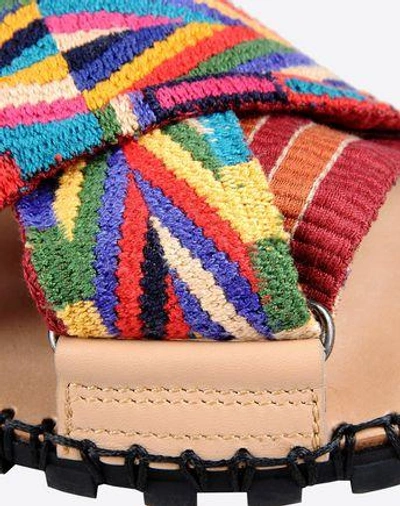 Shop Valentino Sandal With Navajo Embroidery In Multicoloured