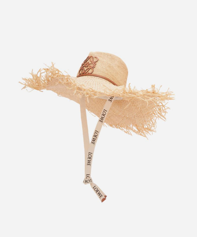 Shop Loewe X Paula's Ibiza Fringed Cowboy Hat In Natural