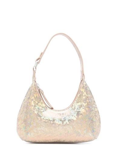 Shop By Far Woman's Baby Amber Metallic Fabric  Handbag In Pink